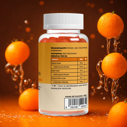 Kurkuma Ingwer Schwarzer Pfeffer Gummies